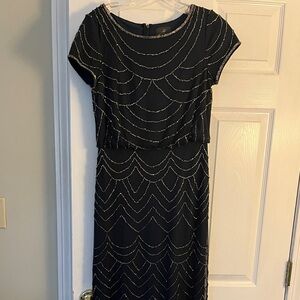 Adrianna Papell Red Cap Sleeve Gown